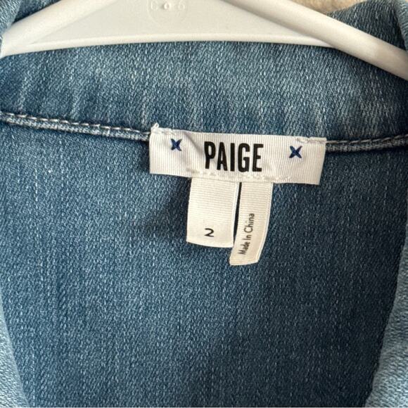 Paige Short Sleeve Anessa Denim Jumpsuit in Hailey 2 - Picture 9 of 11